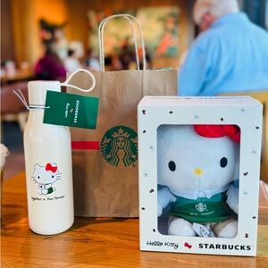 Starbucks Hello Kitty White Tumbler and Plush Gift Set